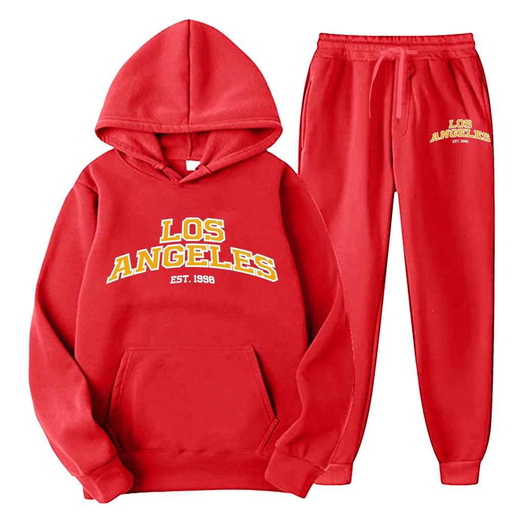 Men's suit pullover sweatshirt sweatpants set sweatshirt set fashion fleece men's hoodie