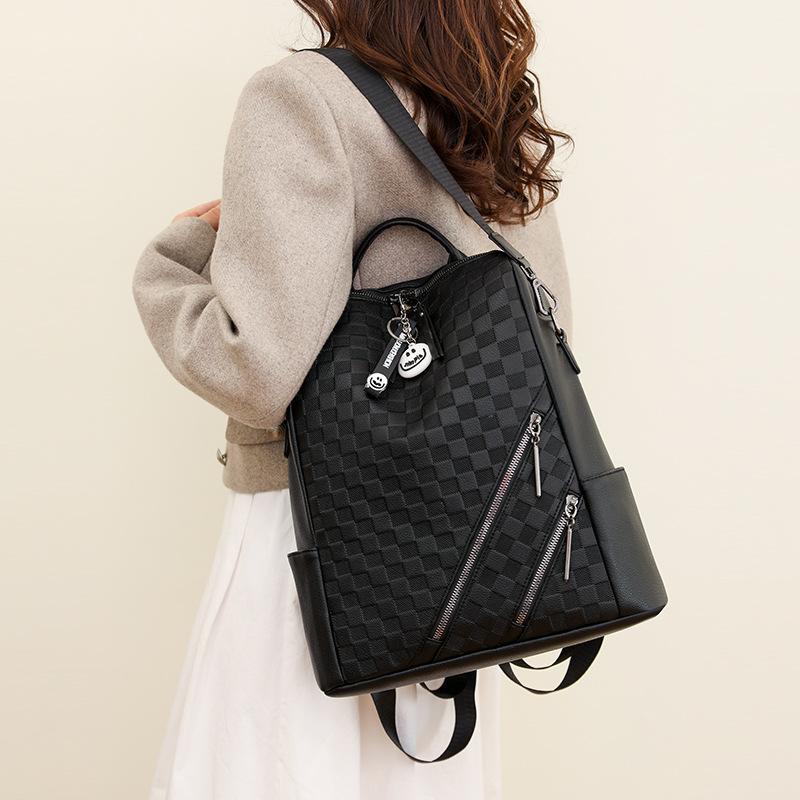Schoolbag Backpack Women's Premium Sense Bag Commuter 1011 New Women's Leather Large Capacity Computer Backpack Women's Shoulders