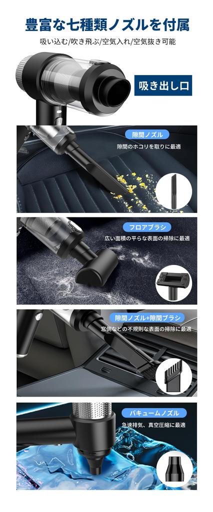 Kamozulo Handheld Vacuum 28000Pa Powerful Low with LED Car Vacuum USB Handheld Vacuum Ideal for Cleaning Car Air Home and Living Cleaner, Suction,