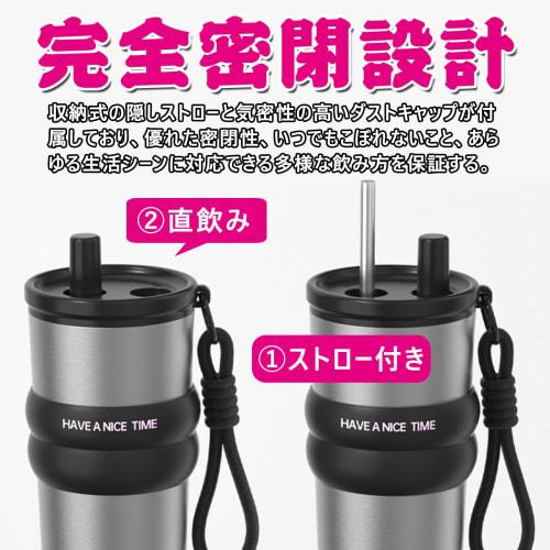 Ceramic Tumbler with Straw, Ceramic Water Bottle with Lid, Mug Bottle with Straw, Direct Drinking, Coffee Mug, Vacuum Insulated, Keeps Hot or Cold, La