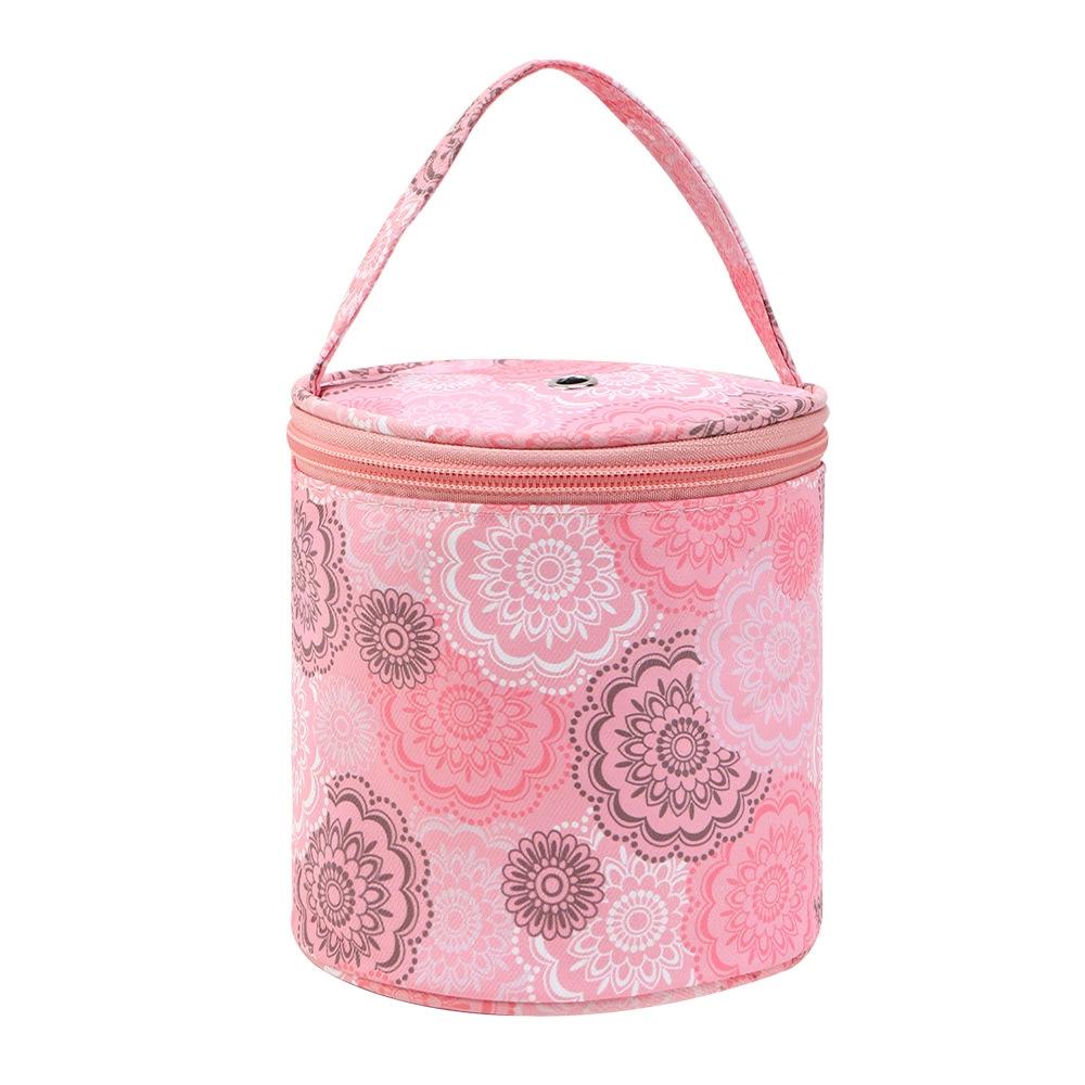 Compact Yarn Storage Tote for Knitting & Crocheting with Holes, Oxford Cloth Handbag