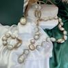 Natural Baroque Pearl Women's Design Niche Jewelry Set Versatile Necklace Earrings Ring