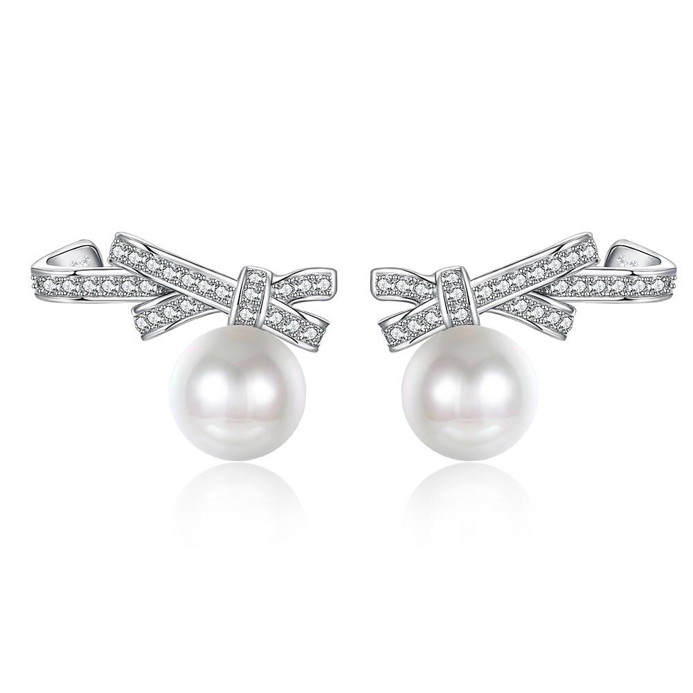 

Серьги-гвоздики Umcho из стерлингового серебра S925 с бантом и жемчугом