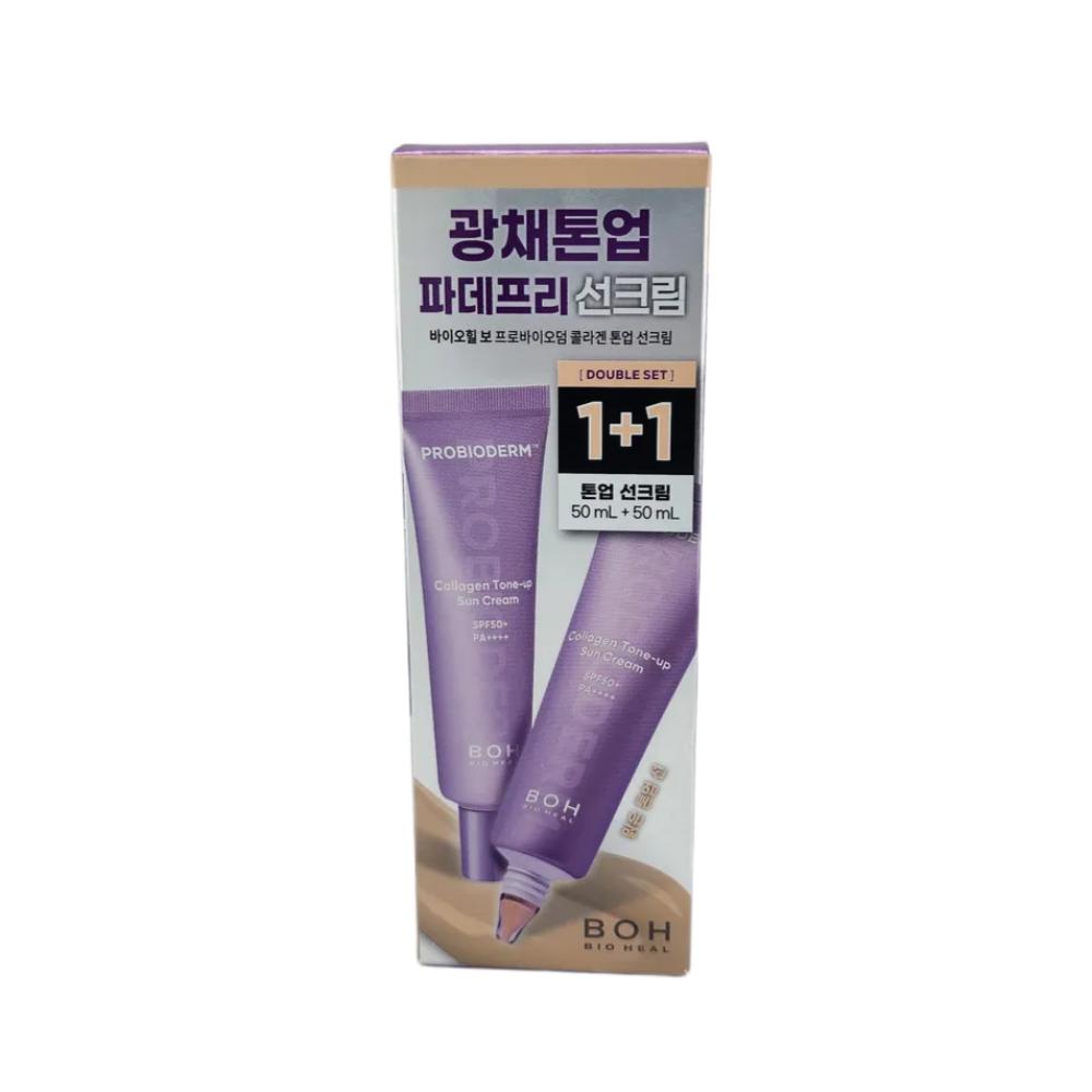 BIOHEAL BOH Probioderm Kollagen Tone-Up Sonnencreme 50ml×2 LSF50+ PA++++ Aufhellender UV-Schutz