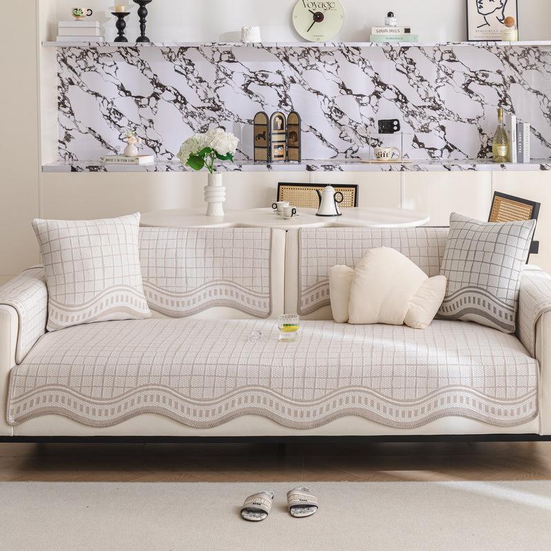 Summer sofa cushion  new ice silk straight row sofa mat seat cushion advanced cooling sofa cover cover cloth