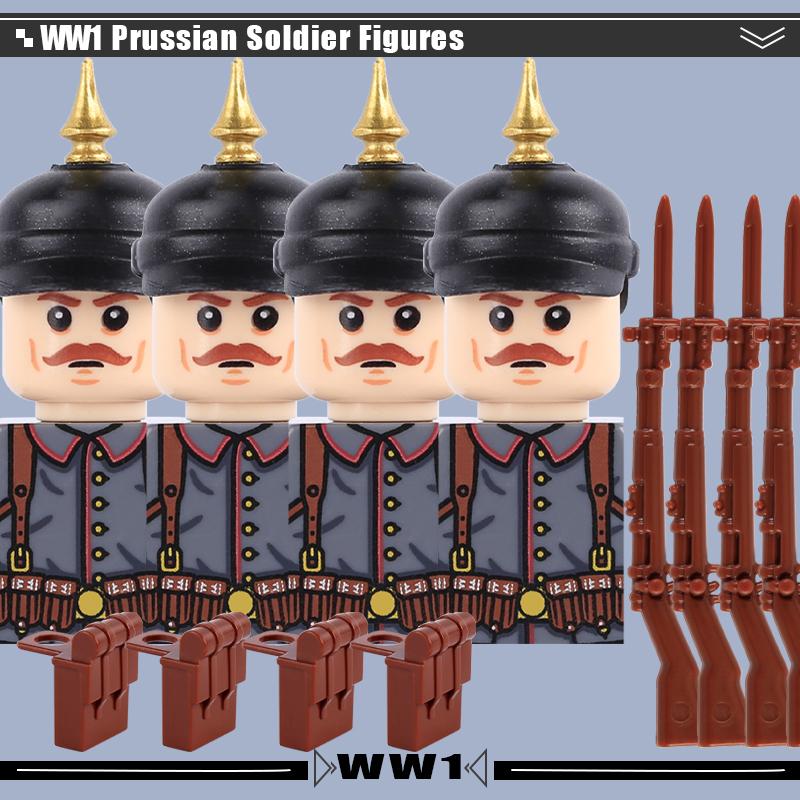 WW1 Military Series Vehicles Building Blocks Artillery Howitzer Soldier Figures Accessories British Italian Field Gun Bricks Toy