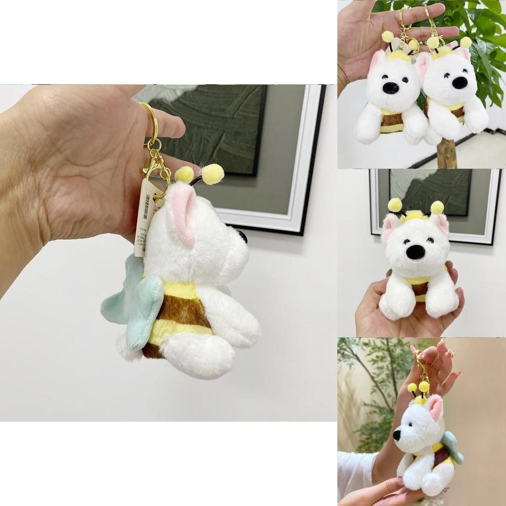 Soft And Cuddly White West Highland Terrier Plush Keychain Perfect For Backpacks