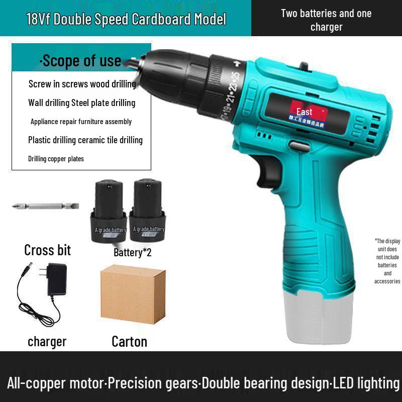 Model Electric Rechargeable Hand Drill: Multifunctional Lithium Battery Impact Screwdriver.