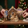 Holy Theme Nativity Scene Pop Up Card Vintage Style Xmas Advent Gift Card  Christmas Party