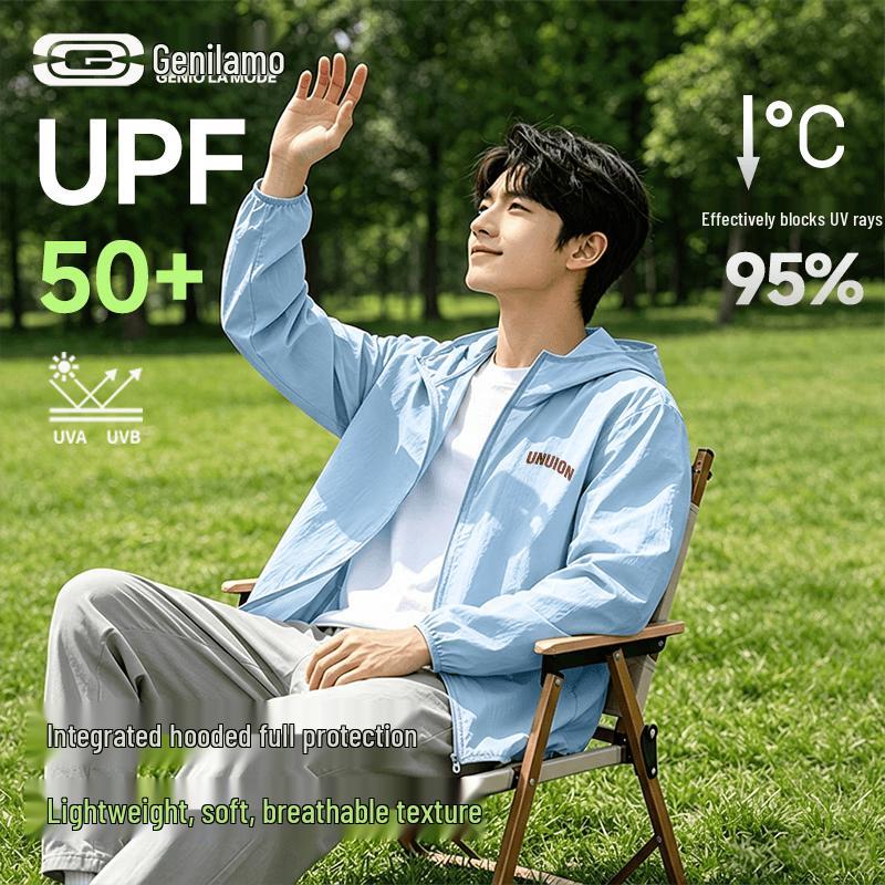 GENIOLAMODE Men s UPF50+ Lightweight UV Protection Sun Jacket XL