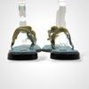 Used LOUIS VUITTON Strap Sandals Flower Leather Blue