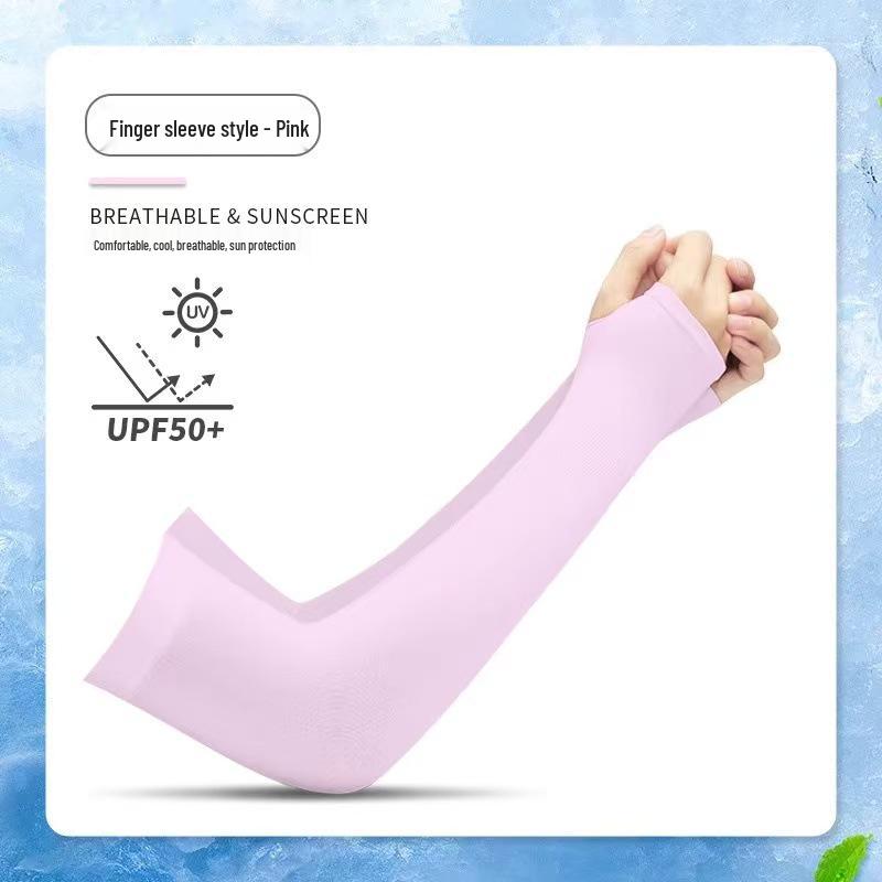 Unisex Ice Silk UV Protection Sleeves for Cycling and Outdoor Activities - Sun Protection with Printed Patterns