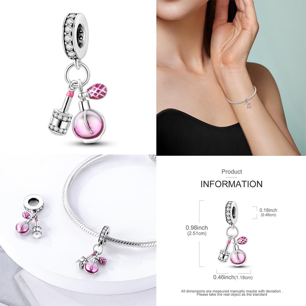 Charm Bead Components Copper Metal Perfume Bottle Bead Components Charm Bead Components Pendant Bead Component Compatible With Authentic Original
