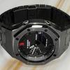 CASIO Men Liquid Crystal,Analog Dual Display Series 44mm Black Watch GA-2100-1A1(Watch3--)