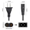 AC Strømkabel 2-pin IEC C7 Figur 8 Kabel 1,5m EU AU UK US Strømplugg For Dell LG Asus Samsung Bærbar PC TV Skriver Xbox One X PS4
