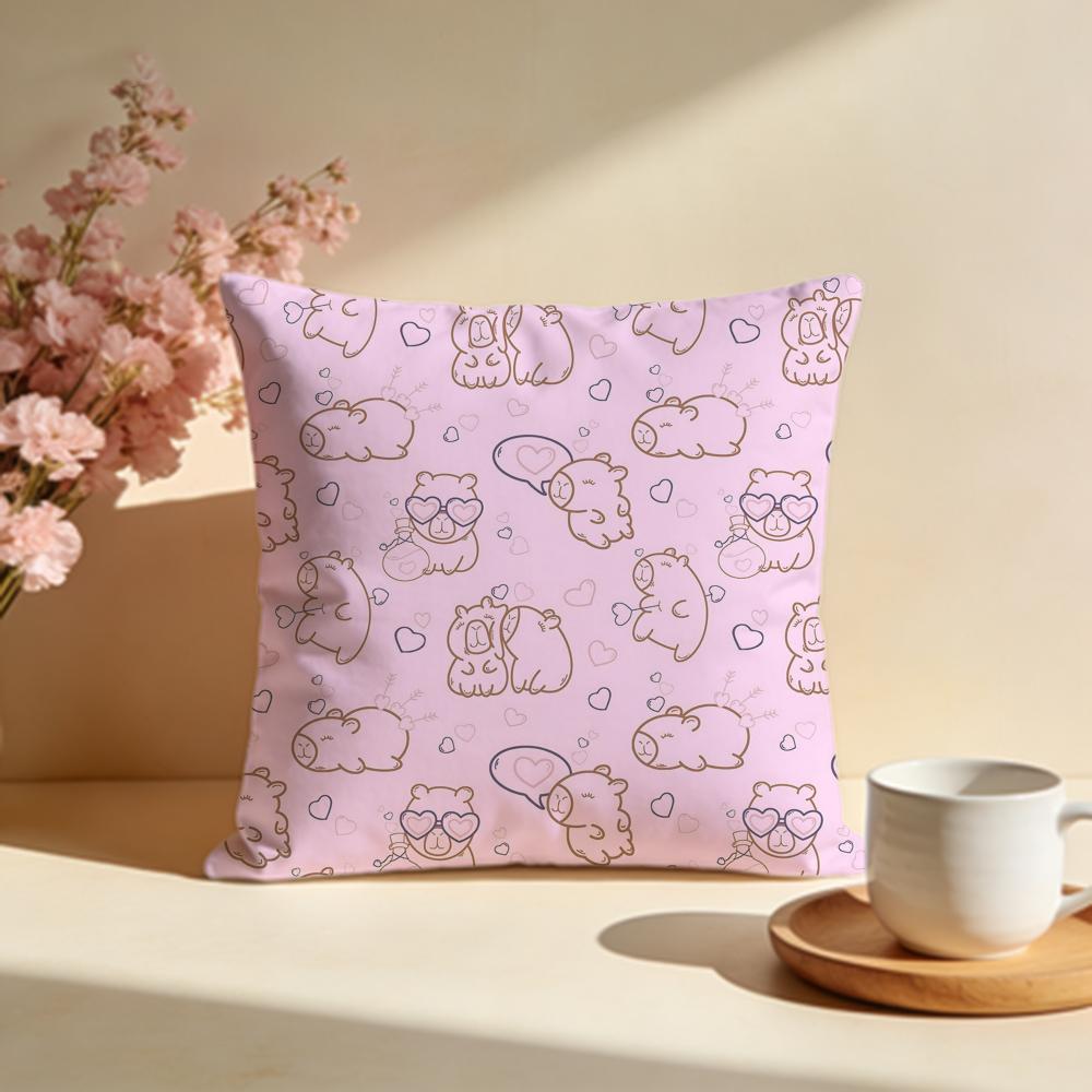 Chill Capybara Cushion Cover Soft Pillow Cases for Home Bedroom Living Room Sofa