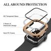 Bling Glass+Cover For Apple Watch Case 44 45mm 41mm 40 42mm 44mm Diamond bumper+Screen Protector for Series 11 10 9 8 7 5 6 SE