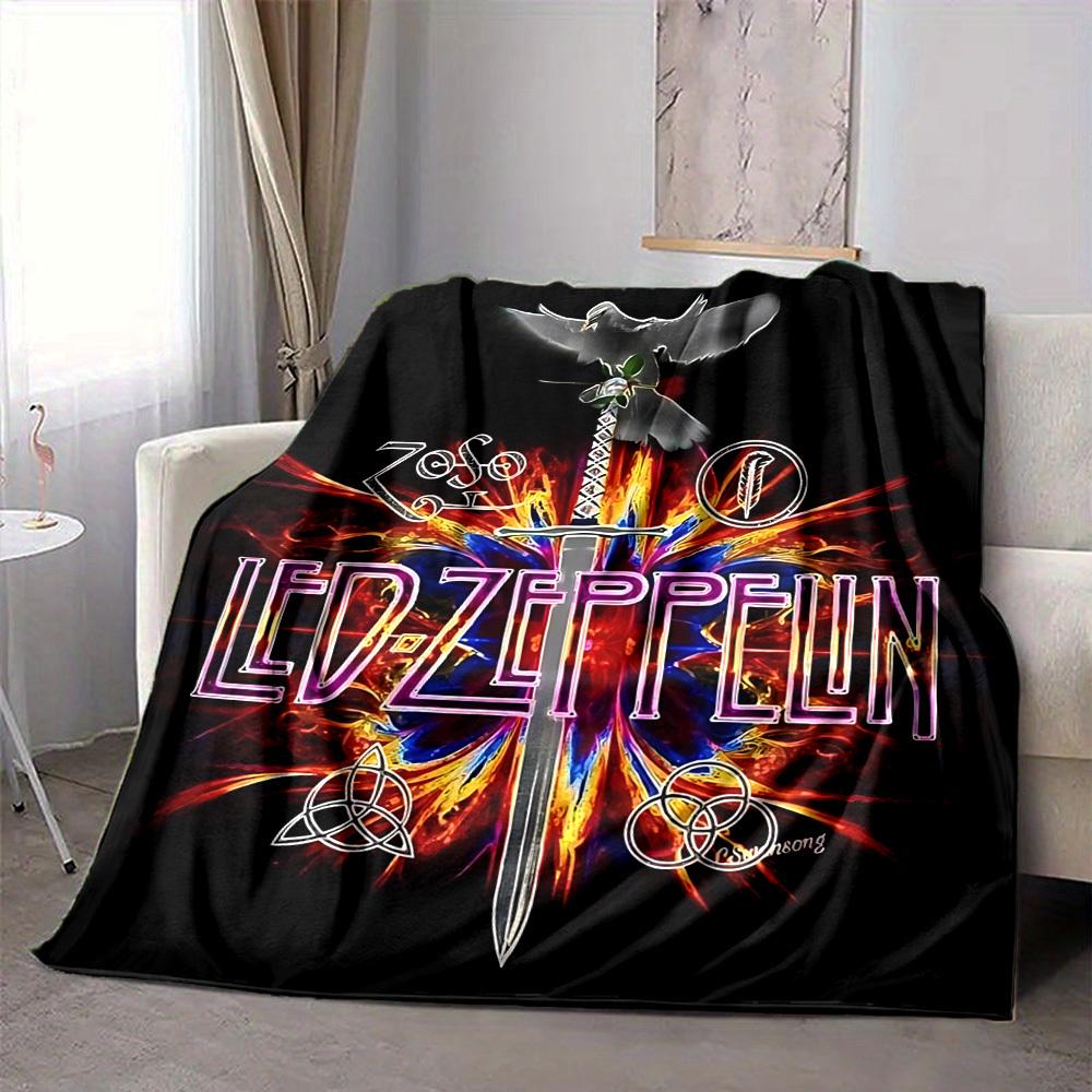 1 ks LED ZEPPELIN Deky Měkké Teplé Celoroční Přehoz na Pohovku, Postel, Auto, Kancelář Živé Barevné Provedení, Odolný & Útulný Dárek