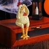 Sitting Chick Figurine Cartoon Yellow Chicken Statue Sculpture Resin Hen Animal Model Home Office Bookshelf Desktop Decoration Ornament
