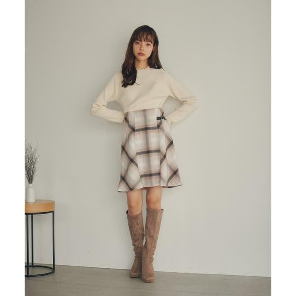 [Jill by Jill Stuart] Original Check Mini Flare Skirt