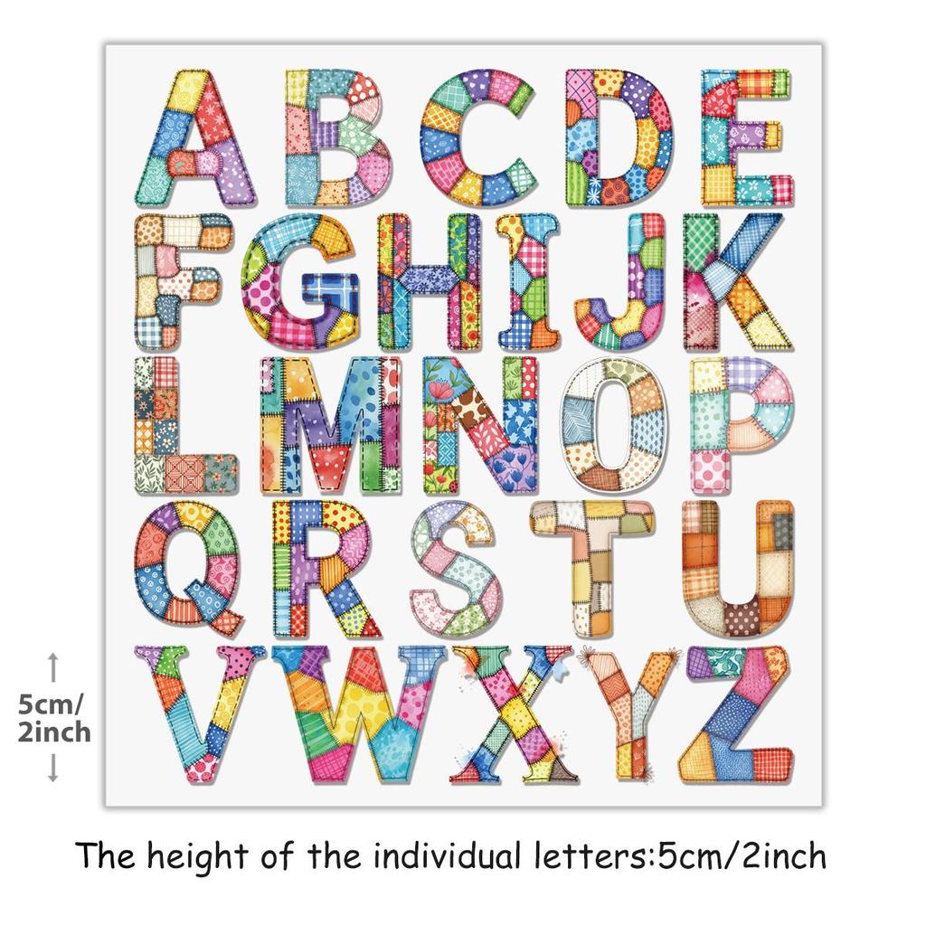 Colorful Letter-shaped Iron Sheet Stickers, 5 Centimeters In Size, Suitable for Clothing, Printed T-shirts, Easy To Cut, DIY Clothing Stickers