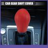 TWO Car Gear Shift Knob Cover Handbrake Shifter Cover Silicone Red Universal