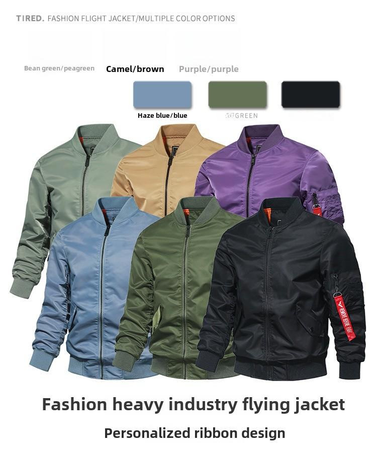 Vyriška vienspalvė striukė MA1 Flight Bomber – paminkštinta/plona, ​​pavasario/rudens laisvalaikio japoniško stiliaus.