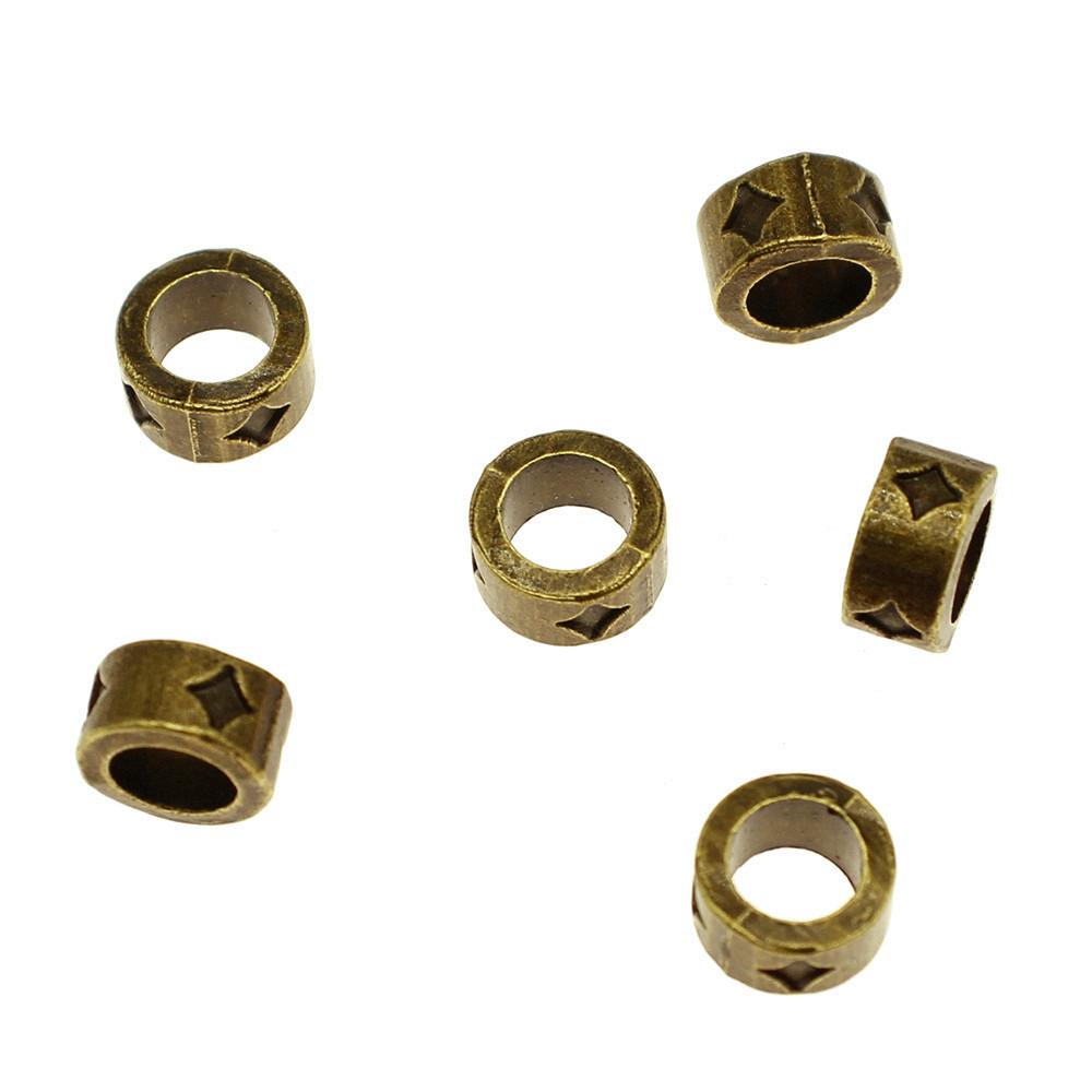 Multi Color Spacer Beads Ornate Metal Big Hole Beads For Jewelry Projects