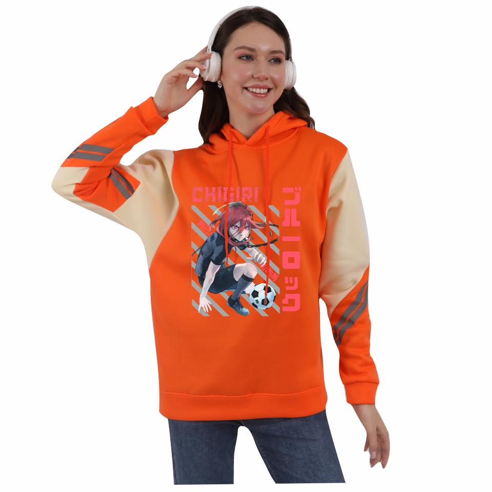 Blue Lock Anime Colorblock Hoodie mit Fleece für Damen und Herren - Herbst/Winter