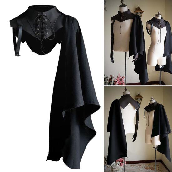 Halloween Cape Breathable Beautifully Mystery Comfortable Exquisite Holiday Wear Lightweight Role Play Medieval Stand Collar Cloak Costume for Home