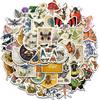 50PCS Retro Entomology Stickers Notebook Landscape Living Room Coffee PVC Creative Decoration Chambre With Cafe Room Decals