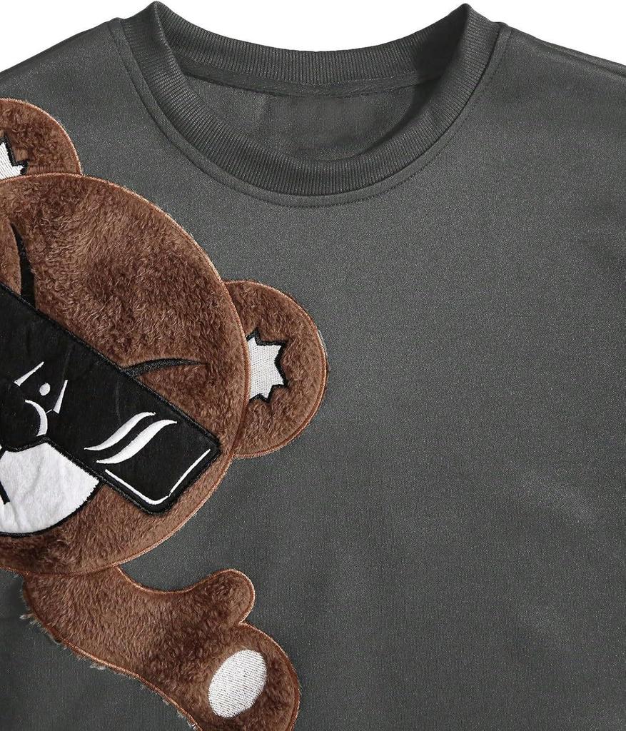 Gränsöverskridande Broderad Herr Casual Mode Rund Hals Långärmad Huvtröja