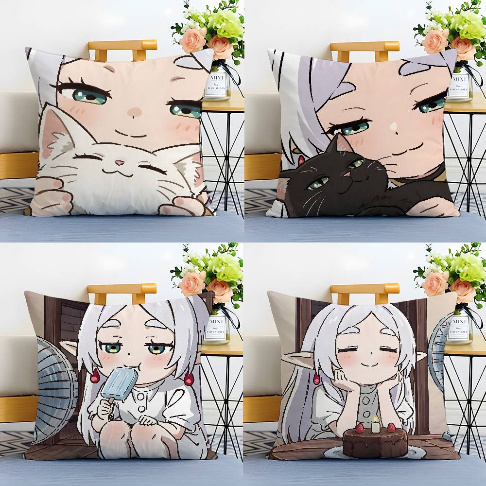 F-Frieren Beyond Journeys End-MT Cute Pillow Case Printing Pillowcase Living Room Sofa Cushion Cover Bedroom Room Decor