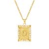 European and American style simple square 26 letter pendant necklace women's personality high-end design jewelry
