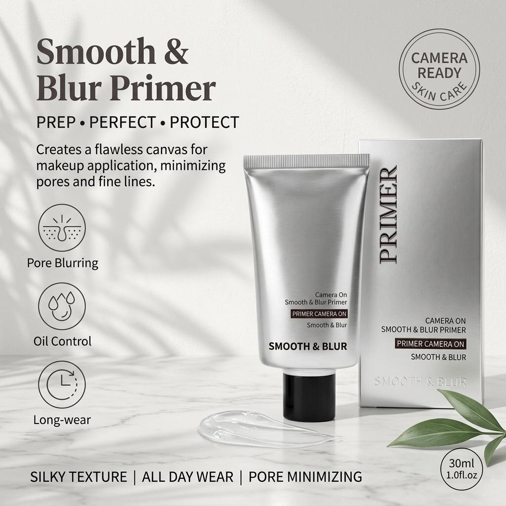 Wasserdichte, langanhaltend feuchtigkeitsspendende Base & Foundation mit schweißresistentem Concealer und Öl-Kontrolle.