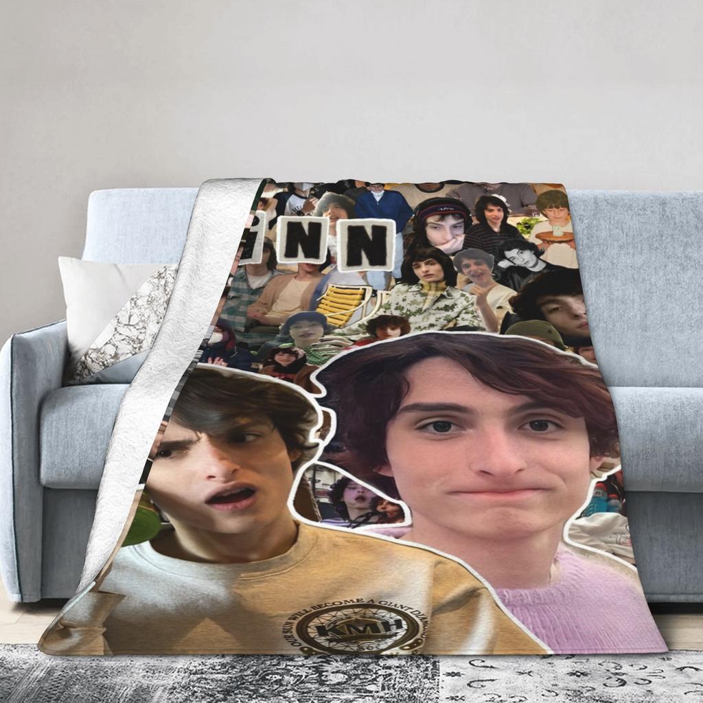 Finn Wolfhard Flanelldecke Winter Musiker Warm Weich Überwurf für Mädchen Jungen Couch Bett Lustige Tagesdecke Sofa Bettbezug