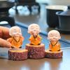 Zen Little Monk Ornaments: Cute Novice Tea Table Decor for Desk or Office