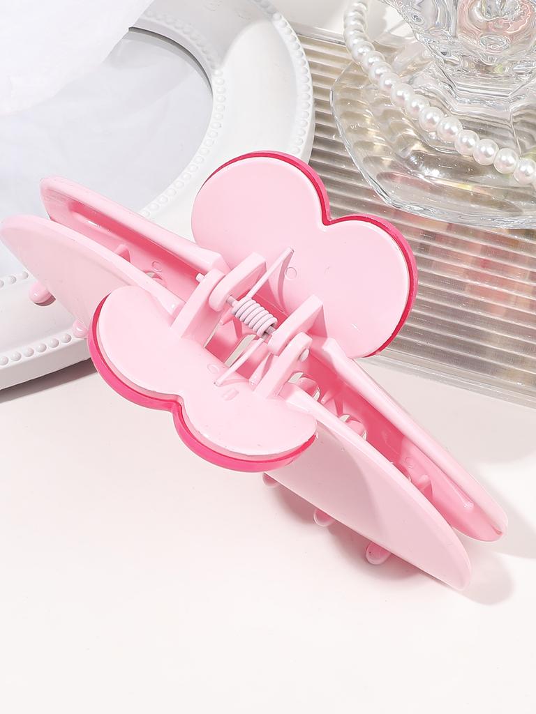 3 Stück Valentinsherz Haarstyling-Accessoires,Große Rosa Haarspangen,Französische Haarspange Stark Halt Kieferklemmen für Dickes Haar