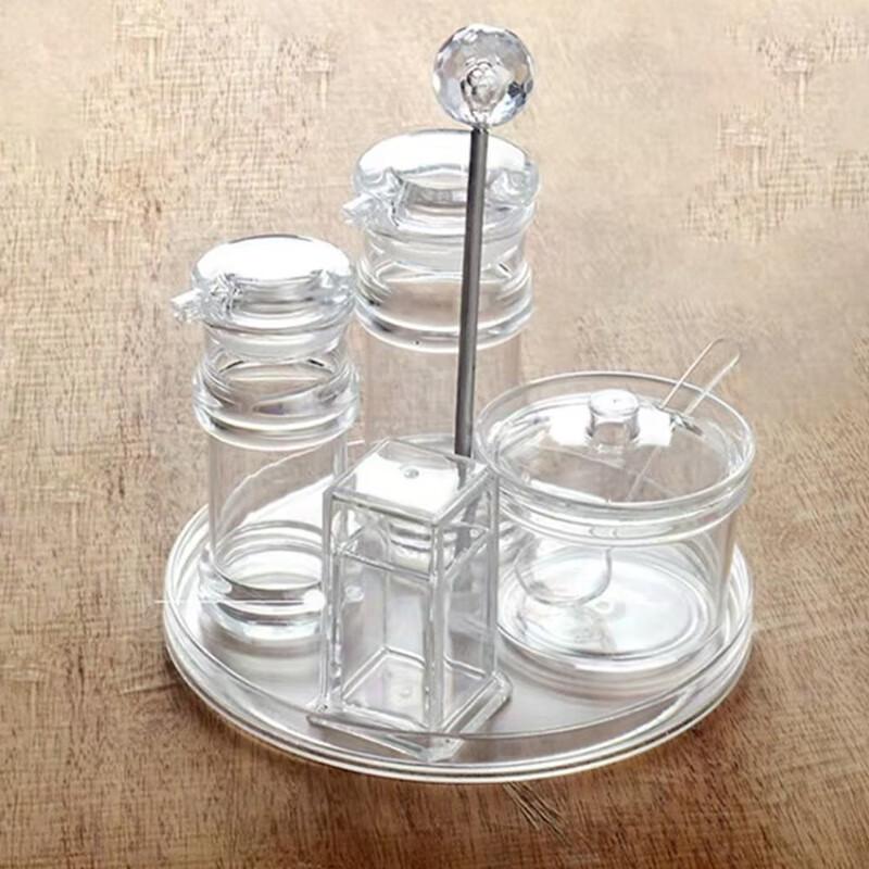 cmaos 5-Piece Clear Acrylic Seasoning Jar Set 5-Piece Set