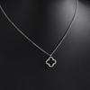 ZAKOL Shiny Zircon Hollow Four-leaf Clover Pendant Necklace for Women Exquisite Birthday Anniversary Zircon Gifts
