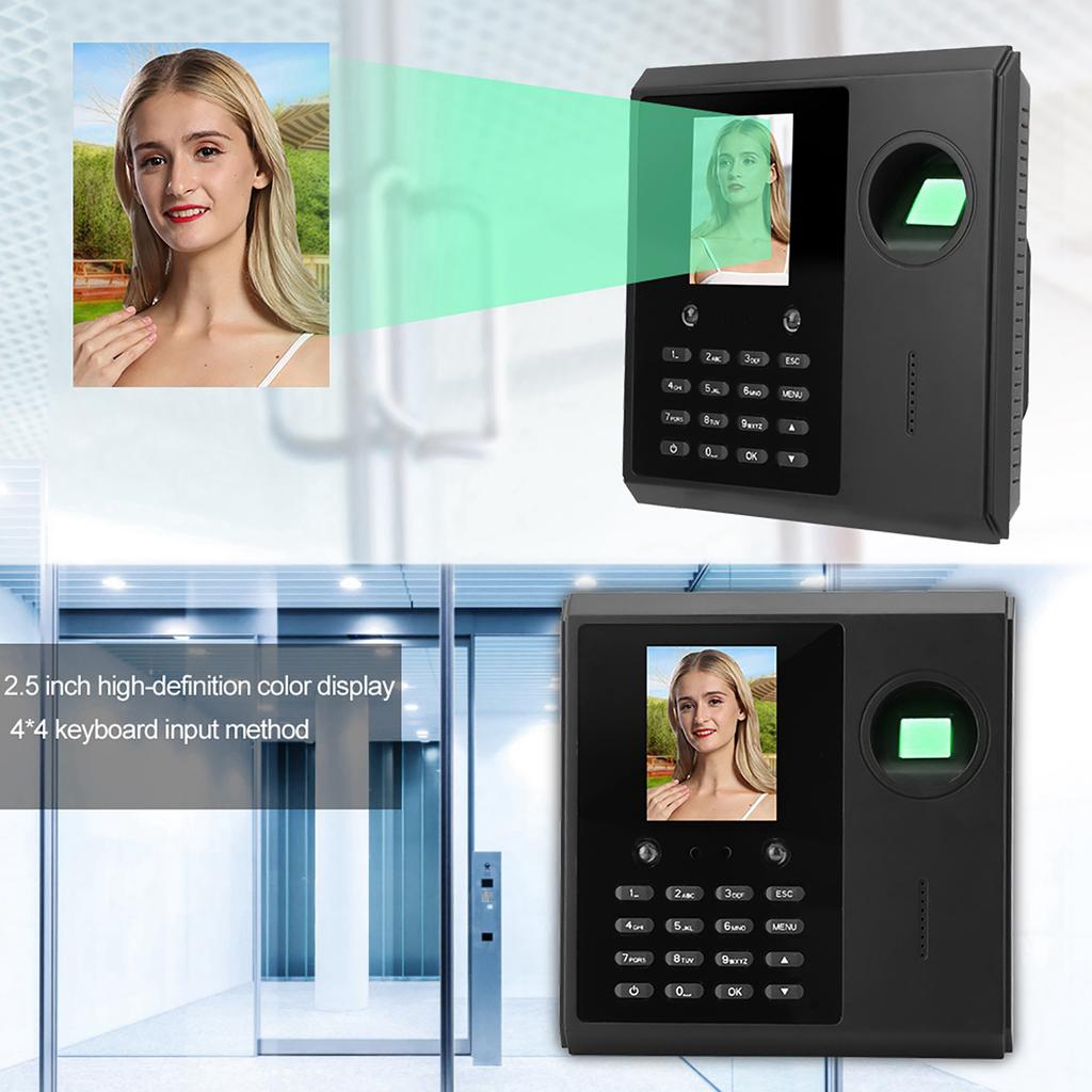 2.5in Face Fingerprint Time Attendance Access Control Machine w/ Network Interface