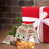 6 Stück Kleine Weihnachts-Jutesäcke mit Kordelzug, Jute-Geschenktüten Weihnachts-Leckereiensäcke Geschenkverpackungsbeutel