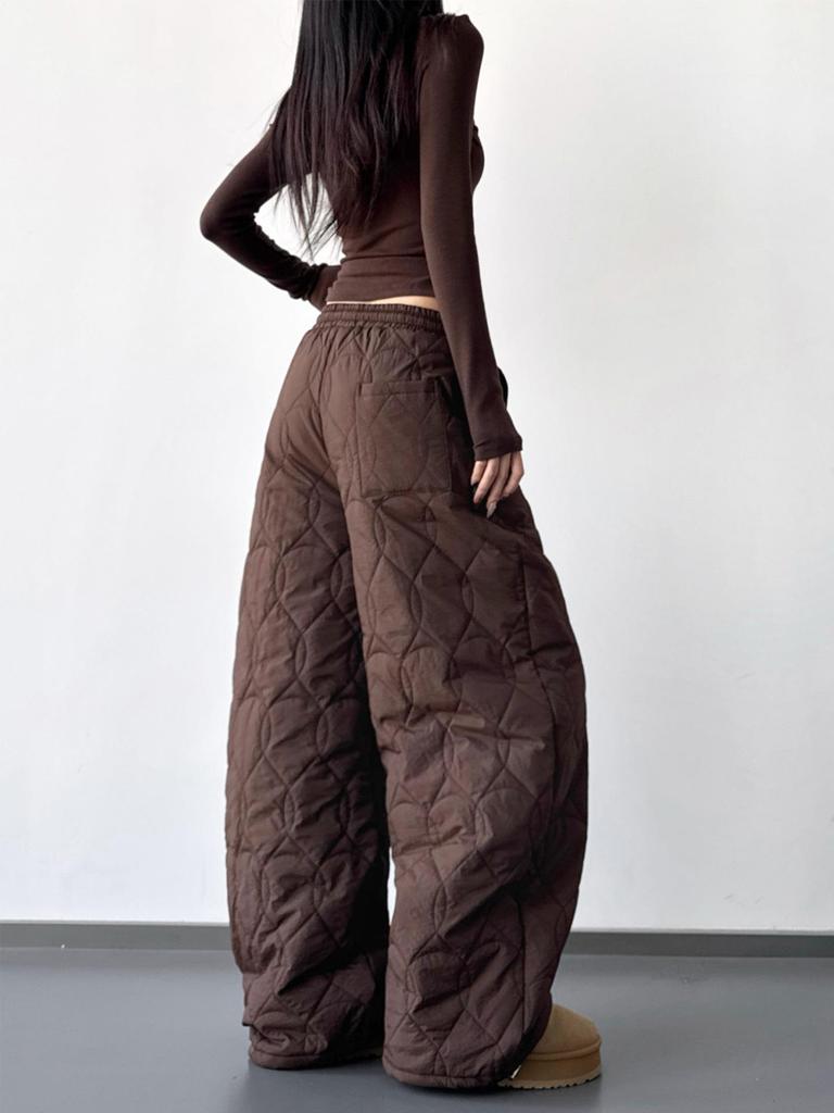 2025 Winter Korean Style Women's Warm Loose Casual Cotton Pants - Versatile, Stitch Detailed, Cold Resistant, Super Stylish.