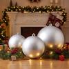 Large Matte Silver Christmas Ball Ornament Shatterproof Plastic Decorative Baubles For Christmas Tree Wreath Home Decoration