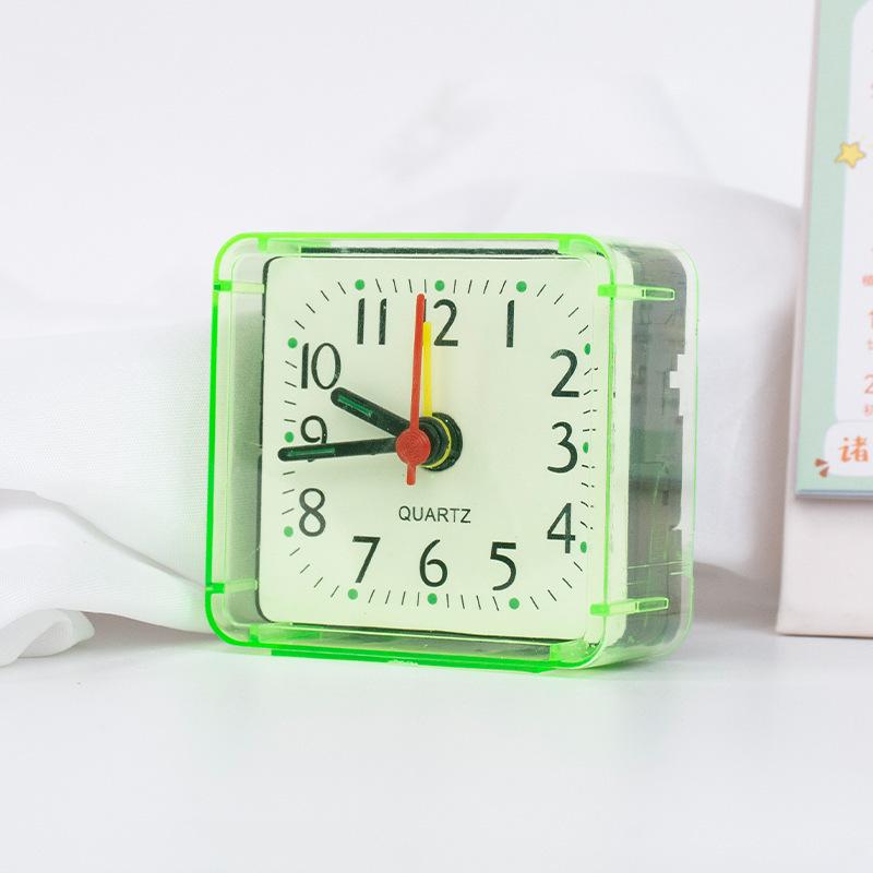 Prosty Plastikowy Mały Budzik Kwadratowy do Biura Studencki Zegar Biurkowy Śliczny Mini Zegar Nocny do Sypialni Dziecięcej Dom Ogród