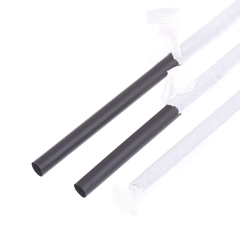 100Pcs Black Drinking Straws Plastique Straws Single Piece Paper Packaging Rietjes Flexible Party Kitchen Beverage Straws
