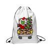 Christmas Double Sided Print New Year Gift Bag Drawstring Pocket Christmas Backpack