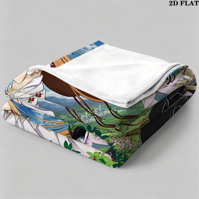 Sword Art Online Print Flannel Blanket High Quality Warm Comfortable Cover for All Seasons Perfect for Gifts Home Decor
