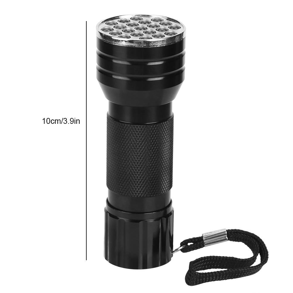 UV Ultra Violet 21 LED Flashlight Aluminum Alloy Scorpion Pets Mini Torch Light