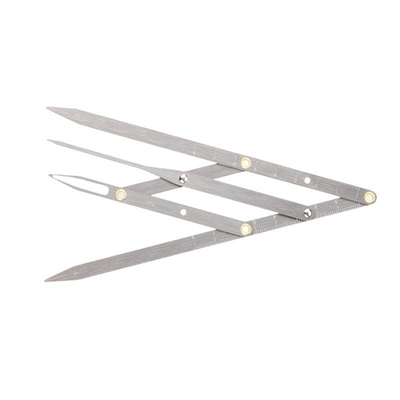 Eyebrow Golden Ratio Caliper Precise Location Foldable Stainless Steel Eyebrow Measuring Tool Silver Eyebrow Golden
